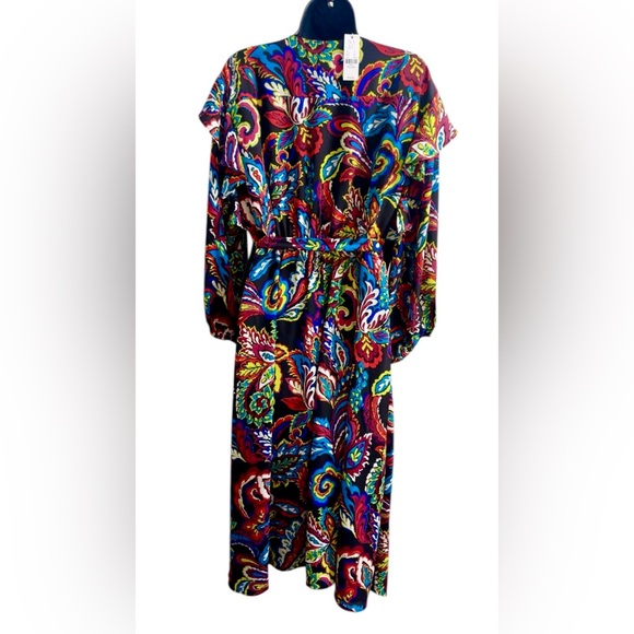 NY & Co PRINT WRAP DRESS XXL PIT TO PIT 20”-21” LENGTH 45” RETAIL $80 NWT - Picture 5 of 7